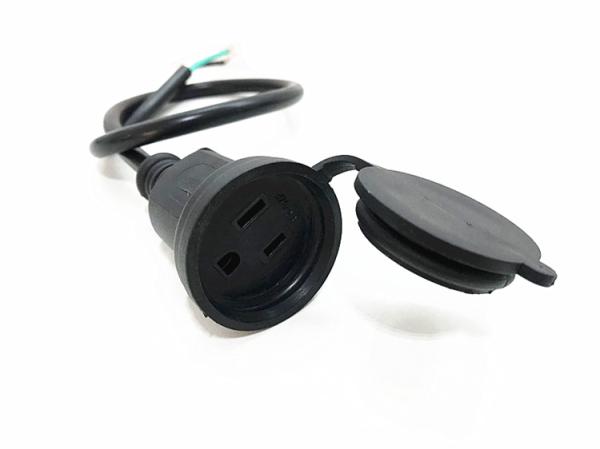 American standard 3pin black extension power cord female plug 0.5m-10m copper