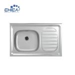 CH8050B Single Bowl Sink With Drain Board Stainless Steel Kitchen Sink Press