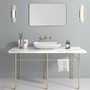China Gray White Countertop Mounted Concrete Wash Basin Rectangular factory