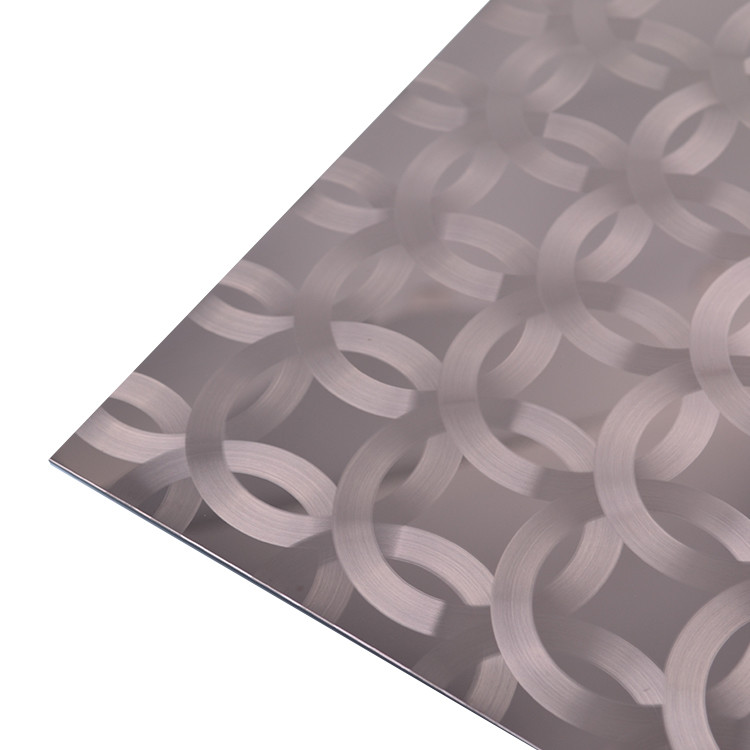 Etching Decorative Stainless Steel Sheet 304 316 Bright 3D Laser Finish Pvd Coated Rose Gold