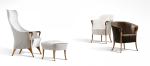Multi Density Progetti Leather Wing Chair , Solid Wood Dining Chairs