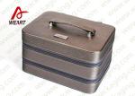 Silver / Grey Surface Personalised Makeup Box Cosmetic Storage Case OEM