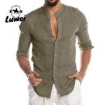 Casual Men Shirts Apparel Cotton Single Breasted Long Sleeve Print Shirts