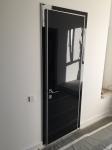 Aluminum Frame glossy black front door,black lacquer door for bedroom
