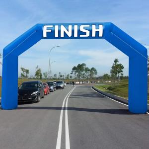 China Blue 20ft Inflatable Archway Event Arch Entrance Finish Line Inflatable Race Advertising Arch for Marathon factory