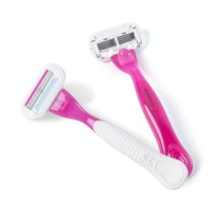 China Hot Sale Bathroom Products Hotel Women Face Razor Private Label Triple Blade Razor with Replaceable blade refills factory