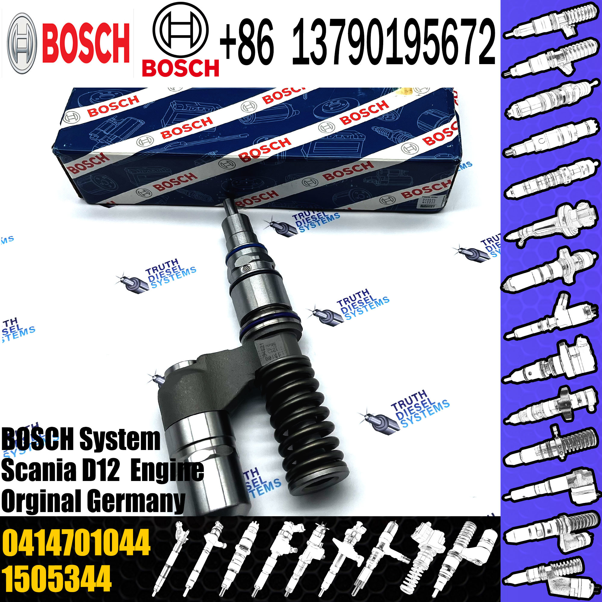 Common rail diesel engine parts fuel injector 1505344 diesel fuel injector 1505344 for SCANIA