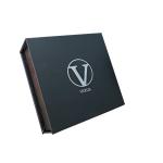 Recycled Materials Magnetic Gift Box with Black Matte Silver Stamp Logo and EVA