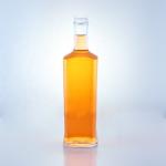 750ml Flint Glass Clear Square Round Gin Bottle with Screw Top Finish and Free