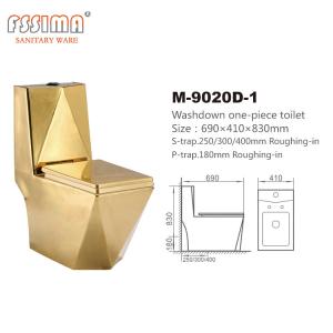 China Luxury Vintage Ceramic Conjoined Toilet Two Piece Golden Bowl Color Bathroom Sink Seat factory