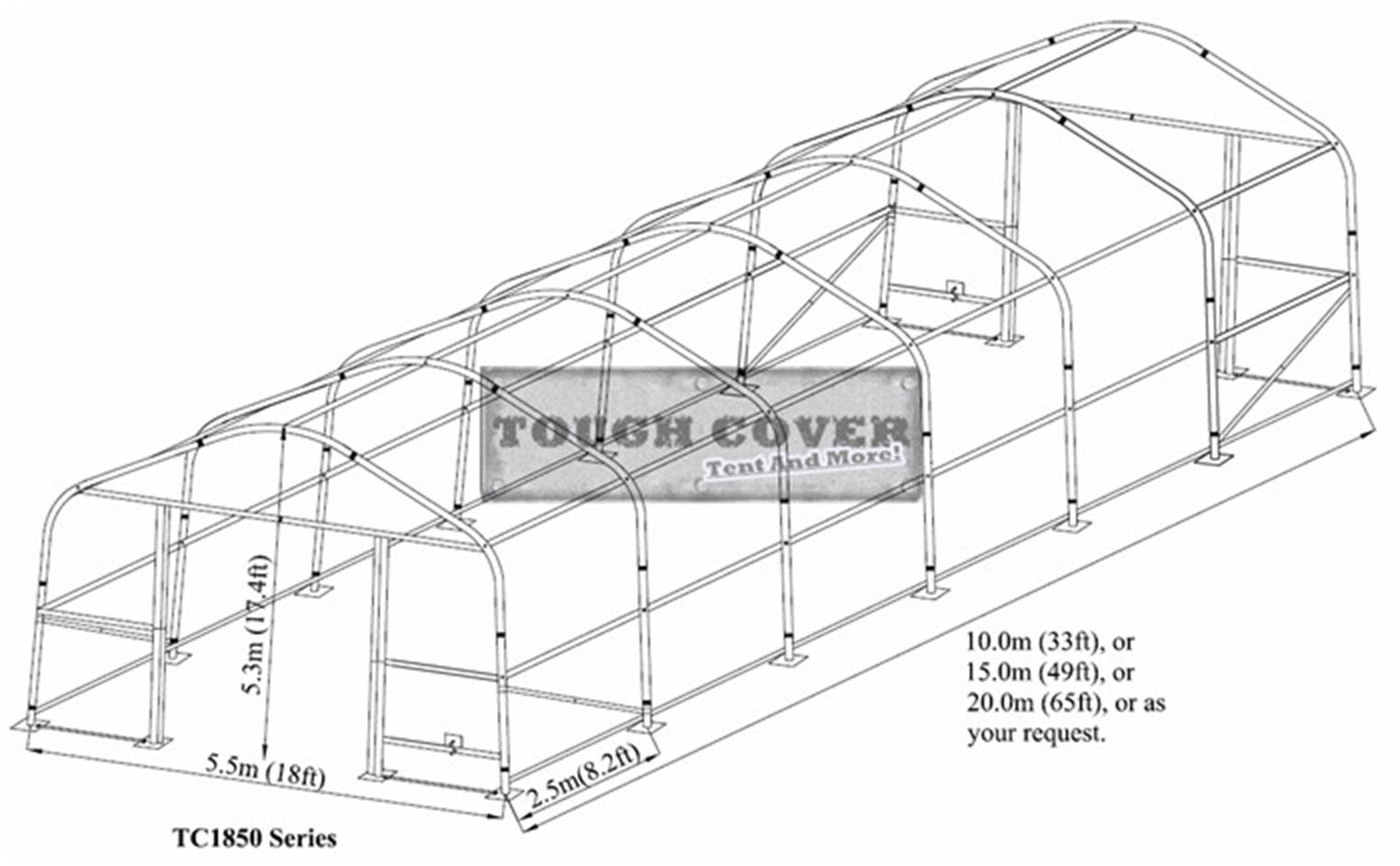 W5.5m Outdoor Storage Tent, Portable Garage, Storage Shelters, TC1832, TC1850