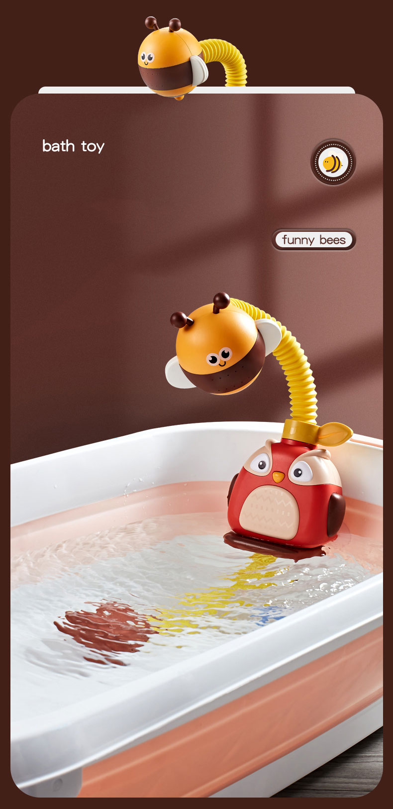 Children's Bathroom Shower Little Bee Electric Shower with Automatic Water Spray
