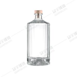 China Acceptable Customer's Logo Creative Clear Wine Bottle Short Neck Liquor Wine Glass Bottle factory
