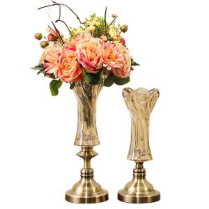 China Classical Crystal Glass Transparent Vase Flower Display Glass Vase factory