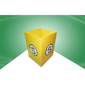 Glossy Lamination Yellow Cardboard Display Bins For Promoting Dvds