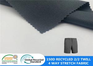 China 92% Recycled Polyester 8% SP 150D 2/2 Twill Thick 4 Way Stretch Fabric 226GSM Waterproof Outdoor Fabric factory