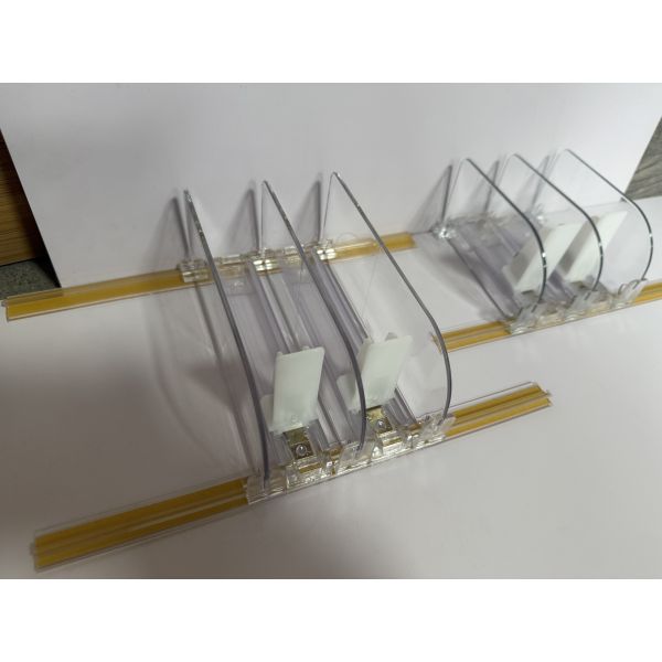 Upgrade Your Shelves with Our Spring-Loaded Shelf Pusher for Neat and Fully