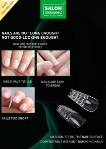 China 500PCS Ladder Shape Nail Tips Set Embossed Glass False Nails With Storage Box Acrylic Nail Art Kit For Salon factory