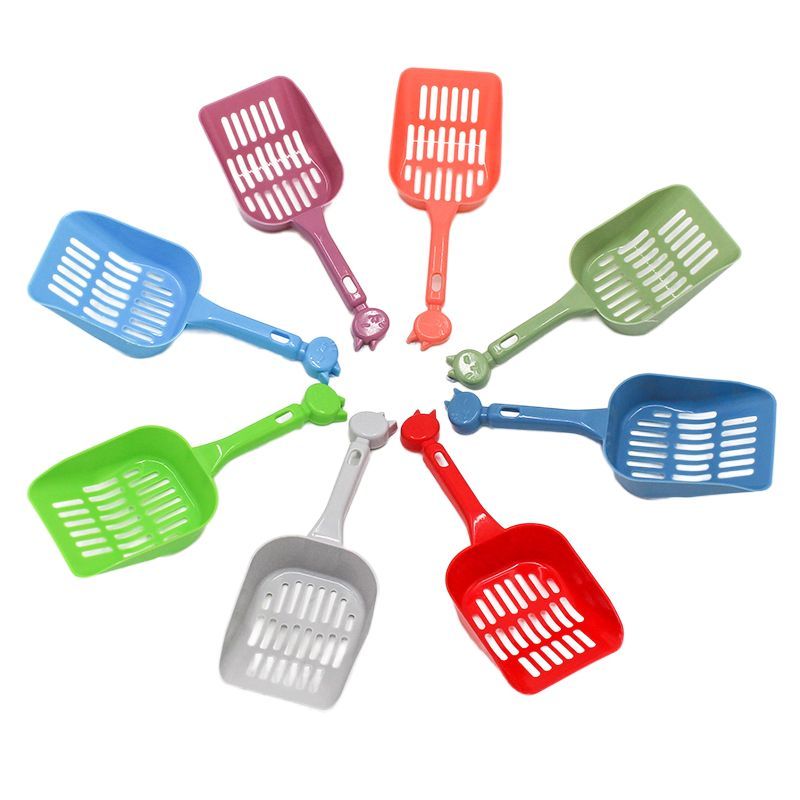 Anti Splinter Hygienic Touch Free Pet Cleaning Scoop Fine Hole Mesh Built In Hook