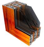 6063 T5 T6 Wood grain transfer printing External Aluminum Alloy Door Anti