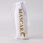 Custom Logo Velvet White Eyelash Drawstring Packaging Bag For Cosmetic