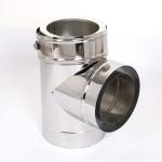 4 Inch 6 Inch Black Stove Pipe , Double Wall Black Stove Pipe 90 Degree For