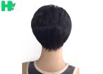 Double Knot Machine Made Wigs / Dark Brown Short Hair Wigs For Men