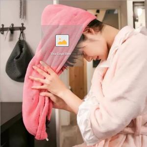 China Luxury Quick Drying Microfiber Hair Towel for Girl Women Custom Hair Turban Towel factory