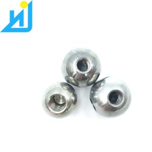 China Stainless Steel Threaded Ball Solid Steel Ball With Hole 50mm Metal Sphere M16 Thread Hole factory
