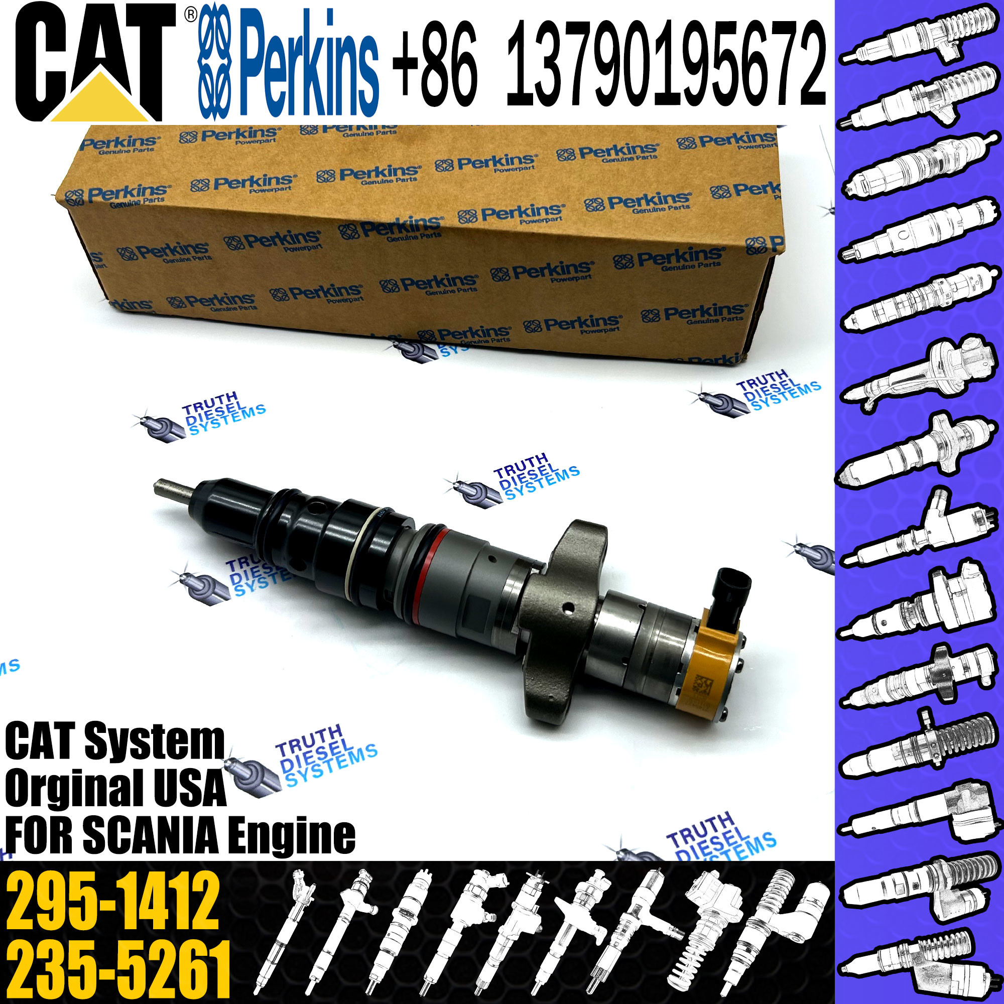 Common rail Injector Diesel Pump fuel Injector Sprayer 268-1836 268-1840 268-1839 295-1412 for CAT C7 Engine