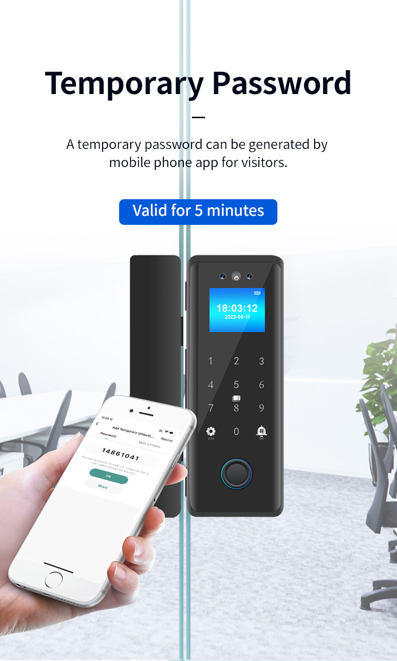Digital Tuya APP Smart Lock Wifi Finger Touch Front Door Lock