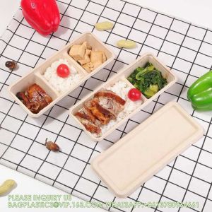 Costom Printed Paper Pulp Takeaway Sauces Packing Tableware Multi-Compartment