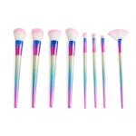 Hot sale 8 pcs Cosmetic rainbow makeup brush, fashion makeup brush set