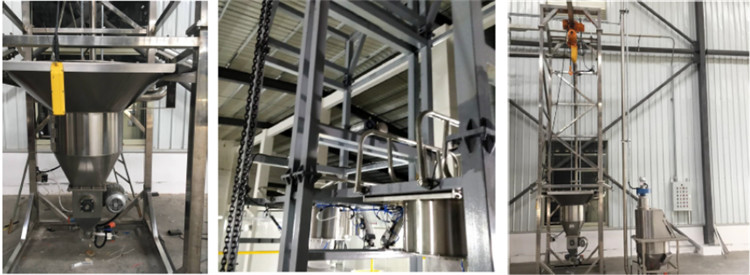 Big Bulk Bag Discharge Systems Station Jumbo Bag Discharger 1000kg