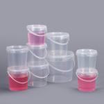 Water 900ml 1L 2L ISO9001SGS Clear Plastic Bucket With Lid for Nuts Yogurt Candy