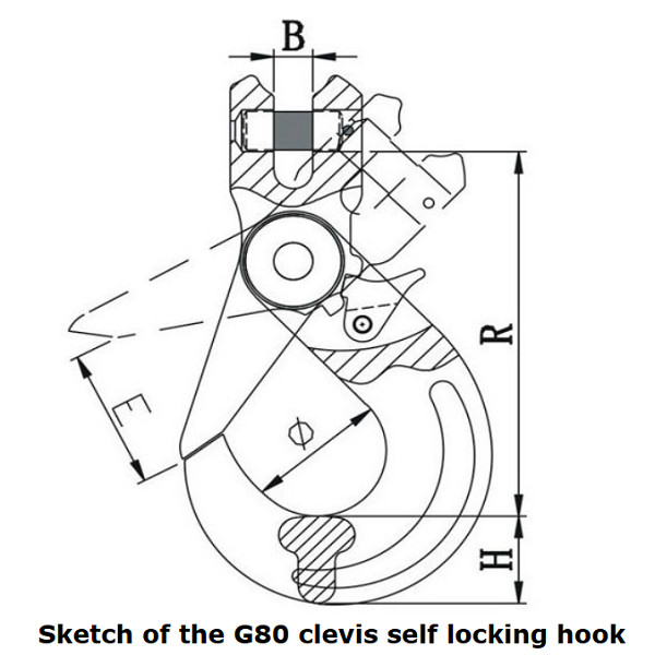 6mm To 32mm Clevis Eye Self Locking Hook Zinc Plated G80