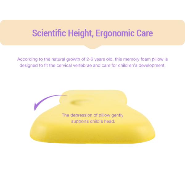 Washable Organic Cotton Baby Memory Foam Pillow 100% Polyurethane Core Soft