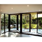 Double Triple Glass Aluminum Folding Door Sound Insulation Indoor Folding Glass