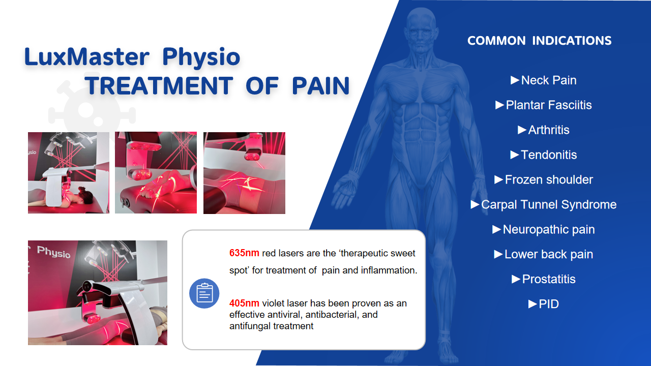 110CM Laser Therapy Equipment For Physiotherapy Luxmaster Cold Laser Machine Combine 405nm 635nm