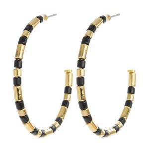 China Bohemia Zinc Alloy Tile Hoop Earrings 45mm with stainless steel stud factory