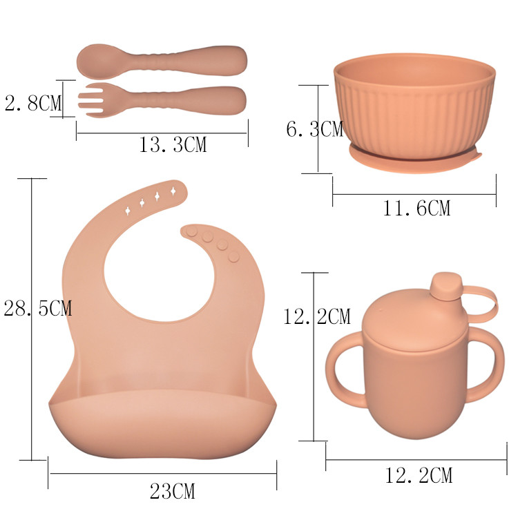 BPA Free Baby Silicone Products Non Slip Suction Cups Plates Set For Weaning Children