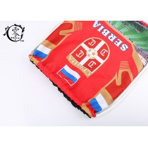 Serbia Country Team Custom Printed Cinch Bags , Recyclable Digital Printed