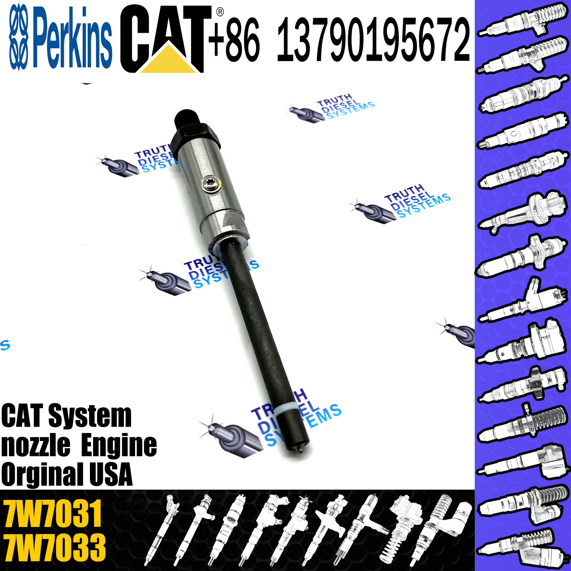 7W7031 0R-8785 Fuel Injector Nozzle for Caterpillar CAT Engine 3406B 3406C 3412C