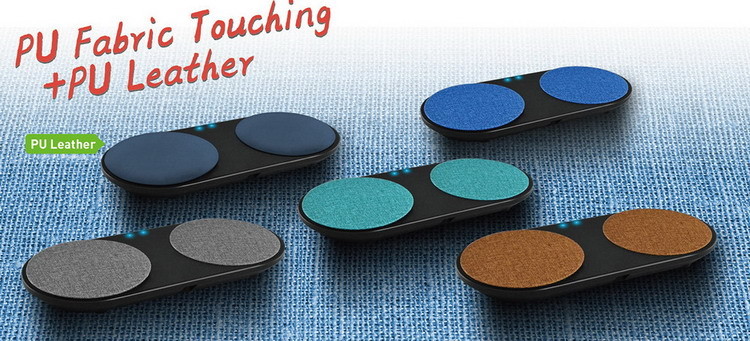 PU Fabric Texture 12V 4A Qi Wireless Charger Pad 15W Fast Charger