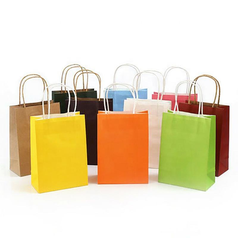 Recyclable Paper Bag Customised Kraft Paper Cardboard Flat Rope Packaging