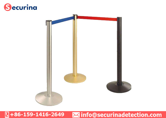 SS Security Bollards Crowd Control Removable Barriers With Retractable Safety