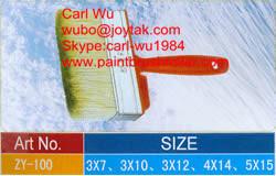China Natural bristle Chinese bristle synthetic mix shed fence ceiling wall paint brush wood plastic handle 3 inch WB-025 factory