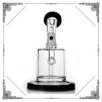 6 Inches 4 Slit Perc Mini Smoking Water Pipes Black Mouth And Black Base