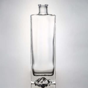 China Super Flint Glass Custom Mountain Base 750ml Whisky Rum Glass Liquor Bottle for Vodka Gin factory