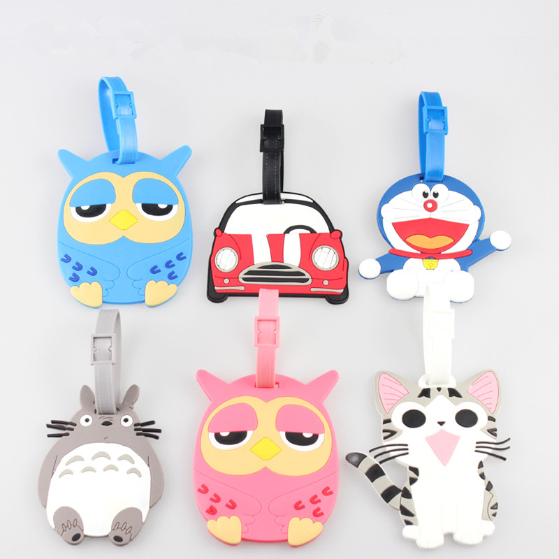 Custom Cartoon Silicon Luggage Tag, OEM Rubber Luggage Tag